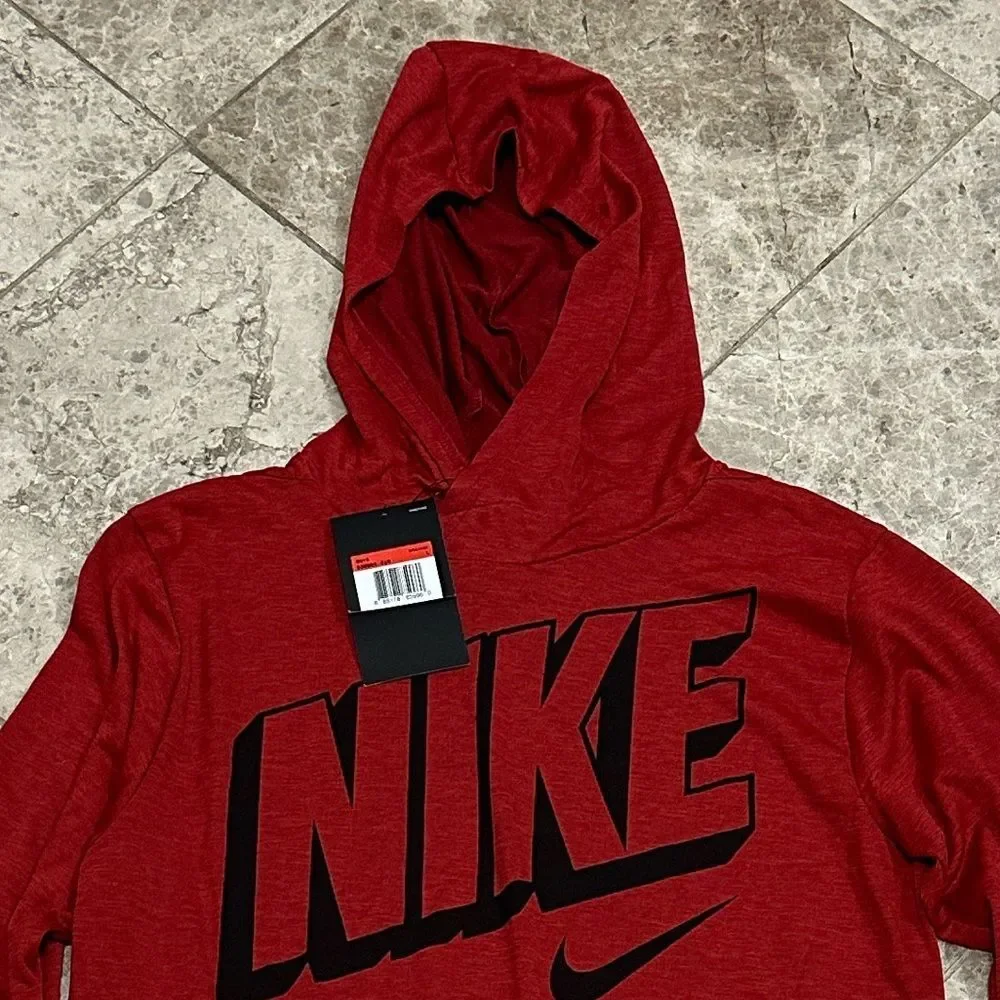 Nike Breathe Logo Hoodie Red NEW Boys Large Style 939664